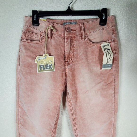 Indigo Rein Womens Color Flex Midrise Skinny Jeans Size 7 Pink Denim Blend - Picture 14 of 15